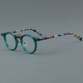 Raed Retro Round Acetate Glasses Frame Round Frames Southood Green leopard